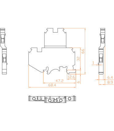 ترمینال ریلی سری پیچی دو طبقه سایز 4 مدل DRTP 4 رعد الکتریک