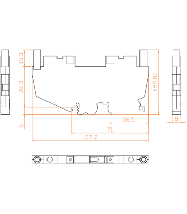 ترمینال ریلی سری پیچی قطع شونده سایز 6 مدل RST 6 رعد الکتریک