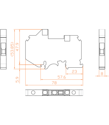 ترمینال ریلی سری پیچی قطع شونده سایز 6 مدل RSTT 6 رعد الکتریک