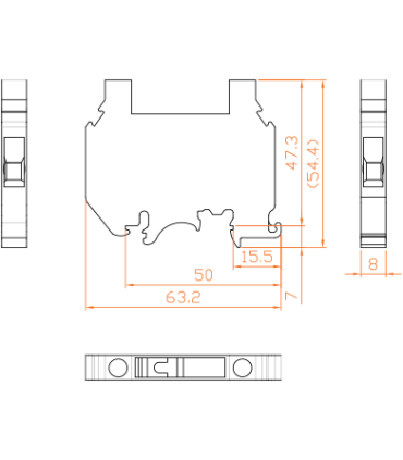 ترمینال ریلی سری پیچی قطع شونده سایز 6 مدل RSTP 6 رعد الکتریک