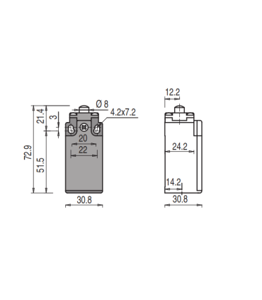میکروسوییچ FR-501 بدنه کوچک پلاستیکی پیزاتو