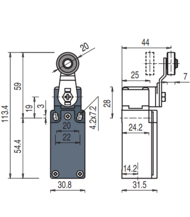 میکروسوییچ FM-554 بدنه کوچک فلزی پیزاتو