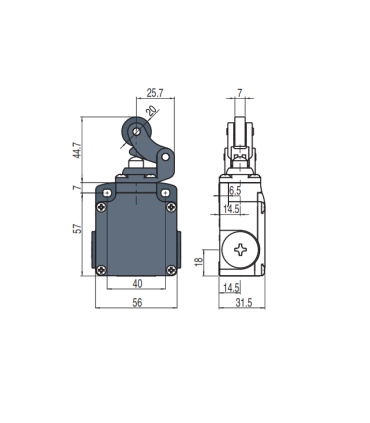 میکروسوییچ FL-502 بدنه فلزی پهن پیزاتو