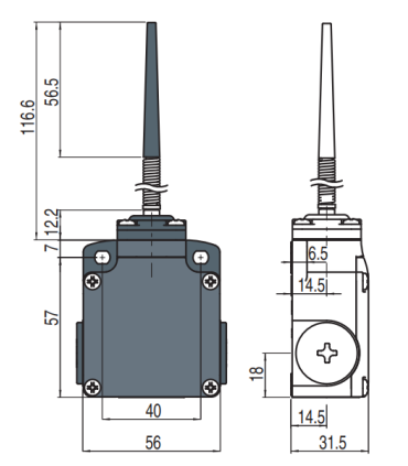 میکروسوییچ FL-520 بدنه فلزی پهن پیزاتو