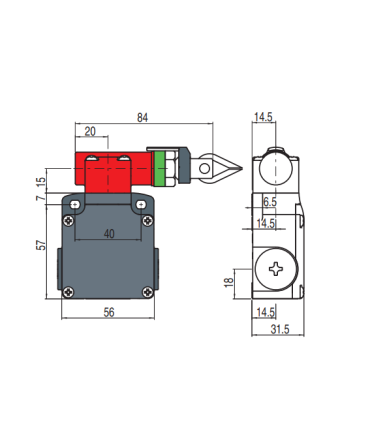 میکروسوییچ FL-1880 بدنه فلزی پهن پیزاتو