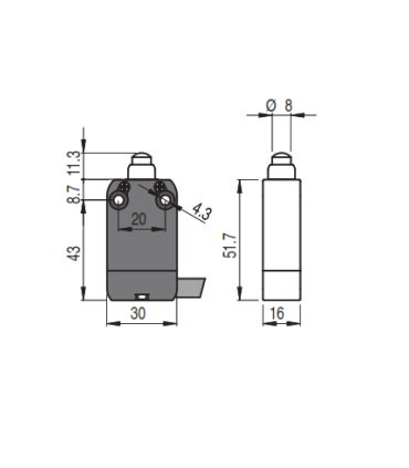 میکروسوییچ FA 4101-2DN بدنه فلزی کابل دار پیزاتو