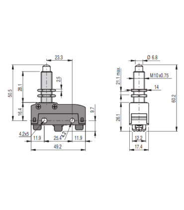 میکروسوییچ MK V11D08 بدنه پلاستیک کوچک پیزاتو