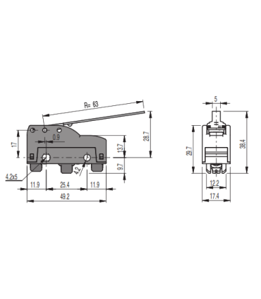 میکروسوییچ MK V11D30 بدنه پلاستیک کوچک پیزاتو
